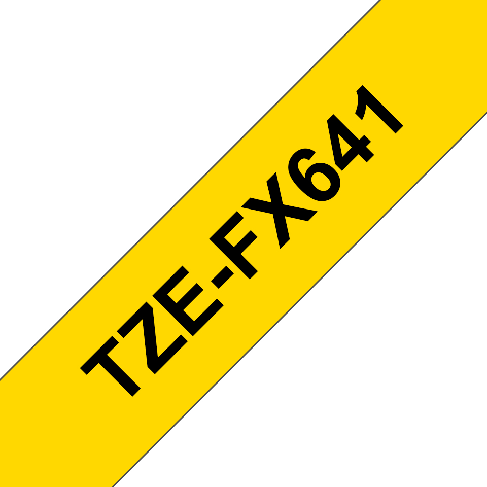 [914005440712] Brother TZE-FX641 labelprinter-tape Zwart op geel TZ