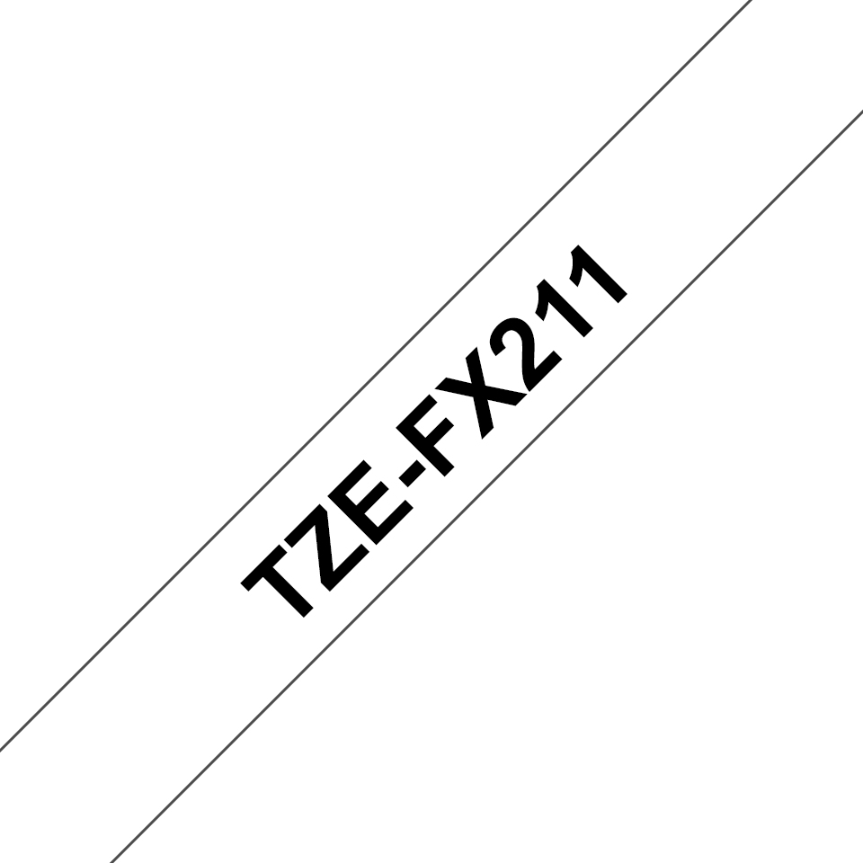 [914005440715] Brother TZE-FX211 labelprinter-tape Zwart op wit