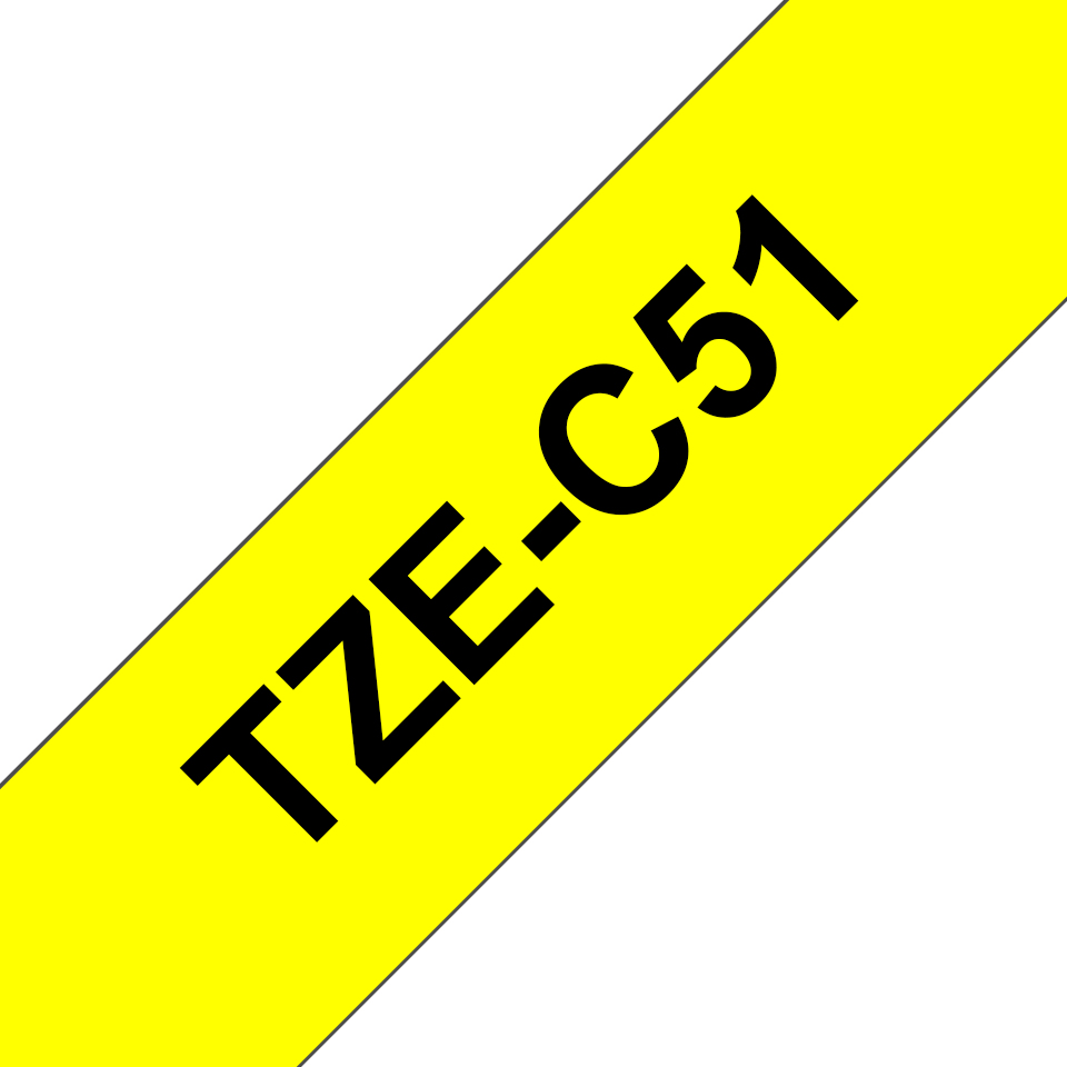 [914005440718] Brother TZE-C51 labelprinter-tape Zwart op fluorescerend geel