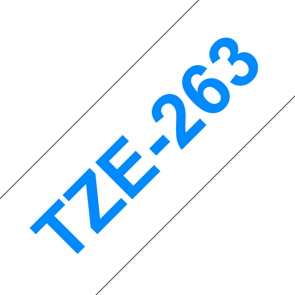 [914005440739] Brother TZE-263 labelprinter-tape Blauw op wit