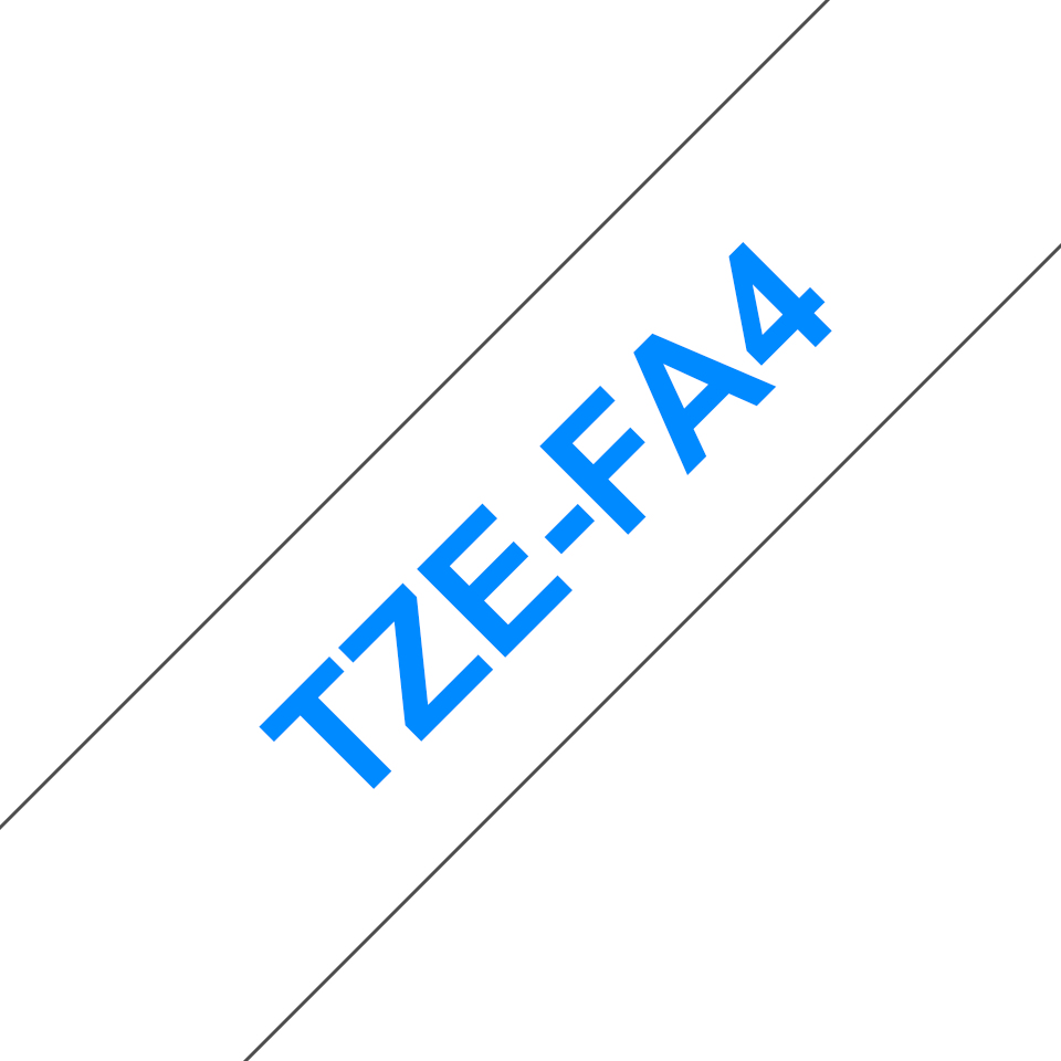 [914005440873] Brother TZE-FA4 labelprinter-tape Blauw op wit