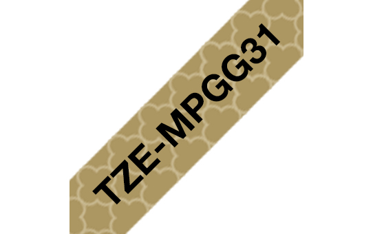 [914005440883] Brother TZE-MPGG31 labelprinter-tape Zwart op goud