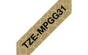 Brother TZE-MPGG31 labelprinter-tape Zwart op goud
