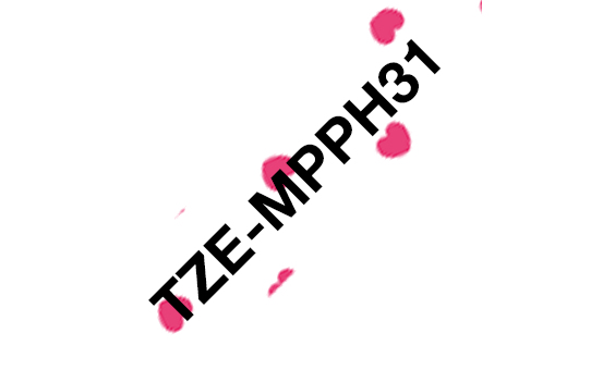 Brother TZE-MPPH31 labelprinter-tape Zwart op roze