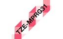 Brother TZE-MPRG31 labelprinter-tape Zwart op rood