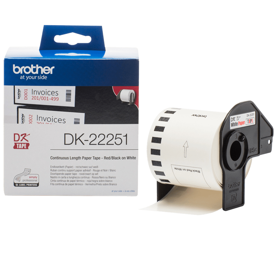 [914005440895] Brother DK-22251 labelprinter-tape Zwart en rood op wit