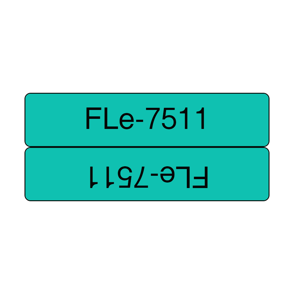 [914005440899] Brother FLE-7511 labelprinter-tape Zwart op groen