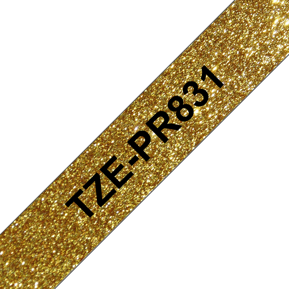 [914005440917] Brother TZE-PR831 labelprinter-tape Zwart op goud