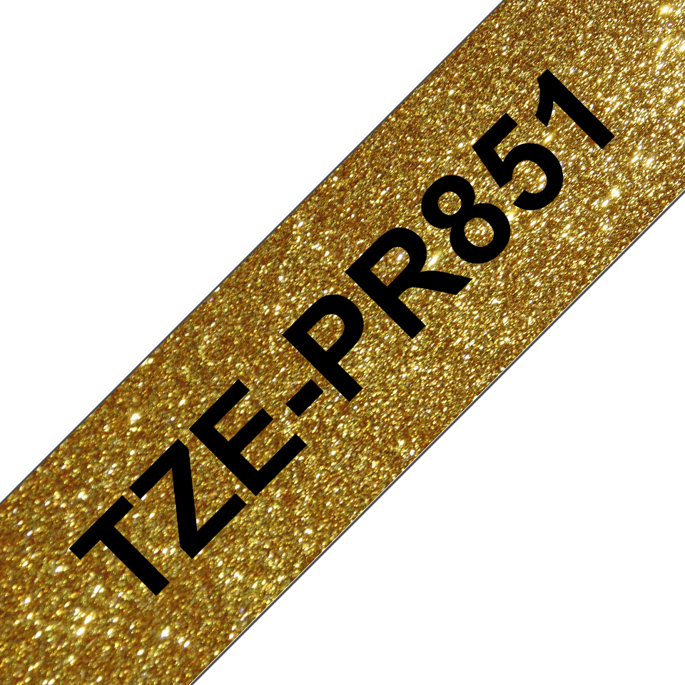 [914005440918] Brother TZE-PR851 labelprinter-tape Zwart op goud
