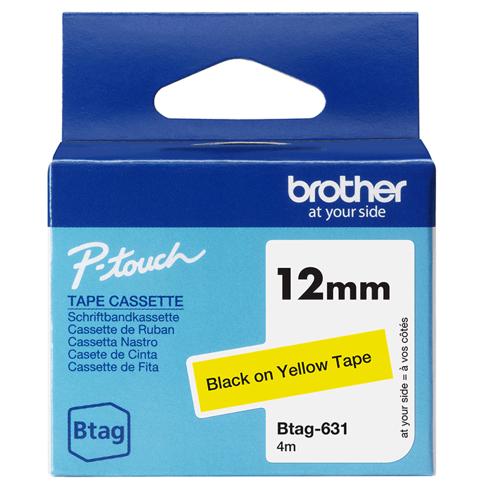 [914005440970] Brother BTAG-631 labelprinter-tape Zwart op geel