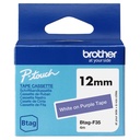 Brother BTAG-F35 labelprinter-tape Wit op paars