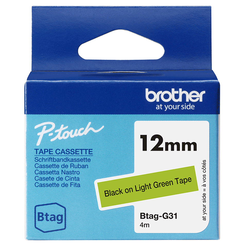 [914005440973] Brother BTAG-G31 labelprinter-tape Zwart op groen