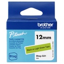 Brother BTAG-G31 labelprinter-tape Zwart op groen