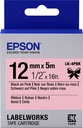 Epson Label Cartridge Satin Ribbon LK-4PBK zwart/roze 12 mm (5 m)
