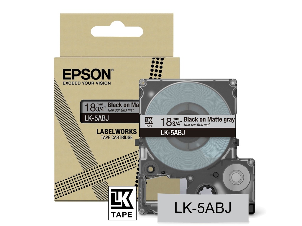[914015440099] Epson C53S672087 labelprinter-tape Zwart op grijs LK