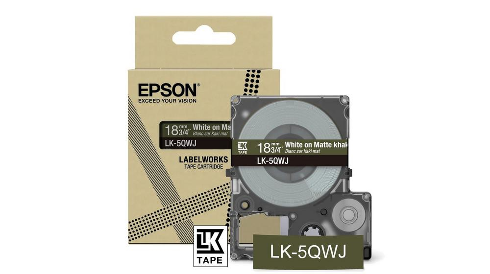 [914015440100] Epson LK-5QWJ Khaki, Wit