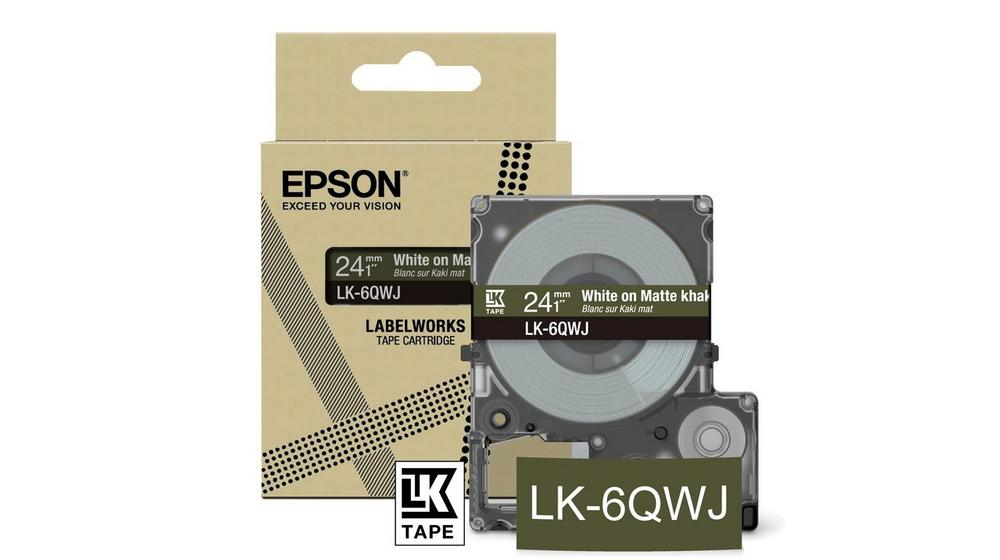 Epson LK-6QWJ Khaki, Wit