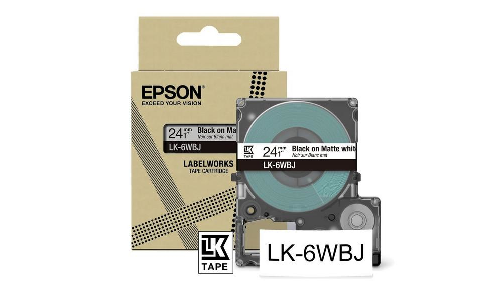 [914015440122] Epson LK-6WBJ Zwart, Wit
