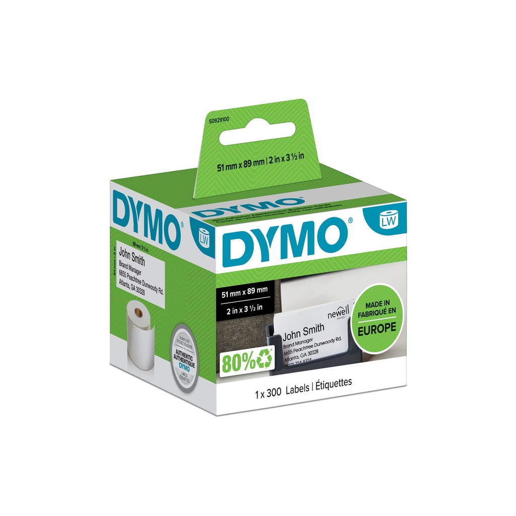 [914181440200] DYMO LW - Afspraakkaartjes en naambadges - 51 x 89 mm - S0929100