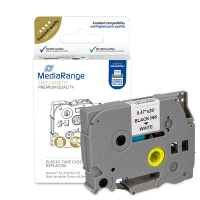 MediaRange MRBTZ231 printeretiket Zwart, Wit