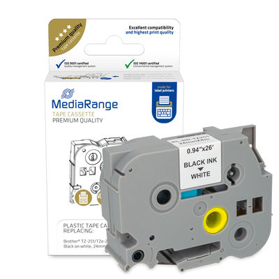 MediaRange MRBTZ251 printeretiket Zwart, Wit