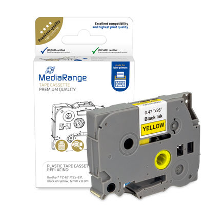 MediaRange MRBTZ631 printeretiket Zwart, Geel