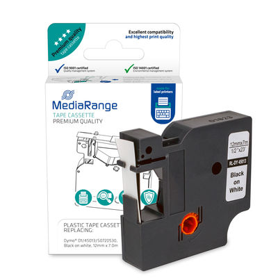 MediaRange MRDY45013 printeretiket Zwart Zelfklevend printerlabel