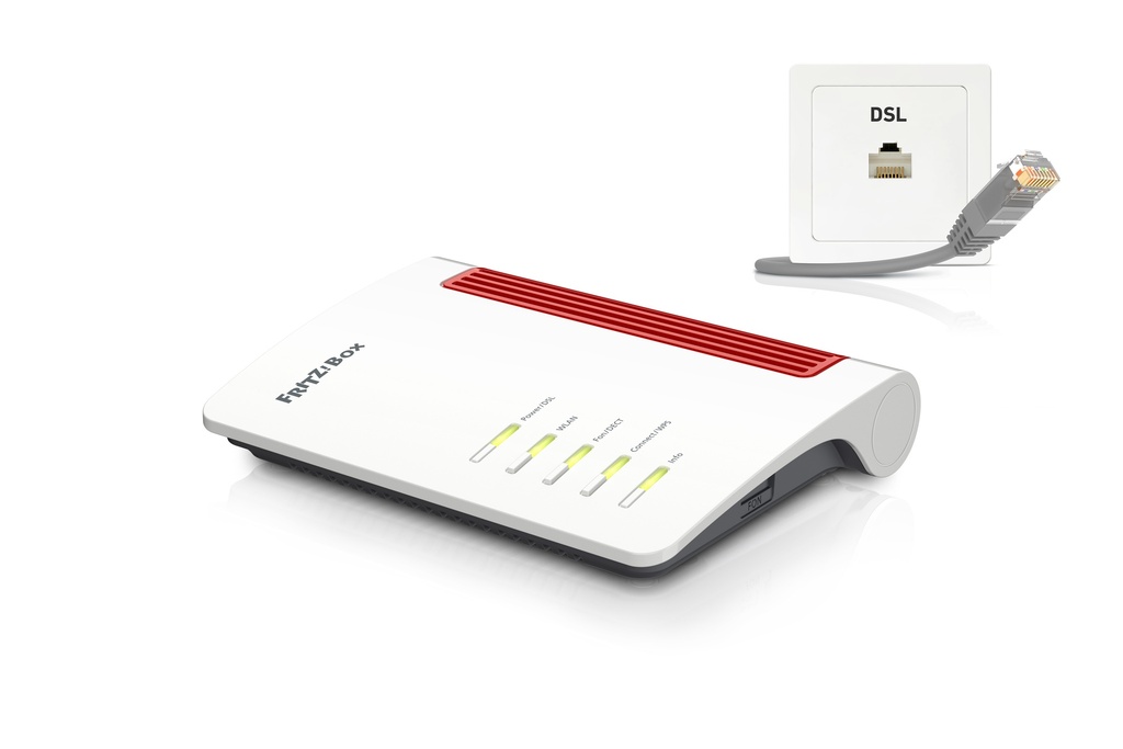 FRITZ!Box 7530 draadloze router Gigabit Ethernet Dual-band (2.4 GHz / 5 GHz) Zwart, Rood, Wit