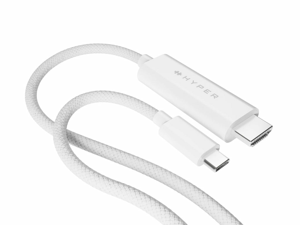 [670842440005] HYPER HD6007WHGL HDMI kabel 2,5 m USB-C HDMI Type A (Standaard) Wit