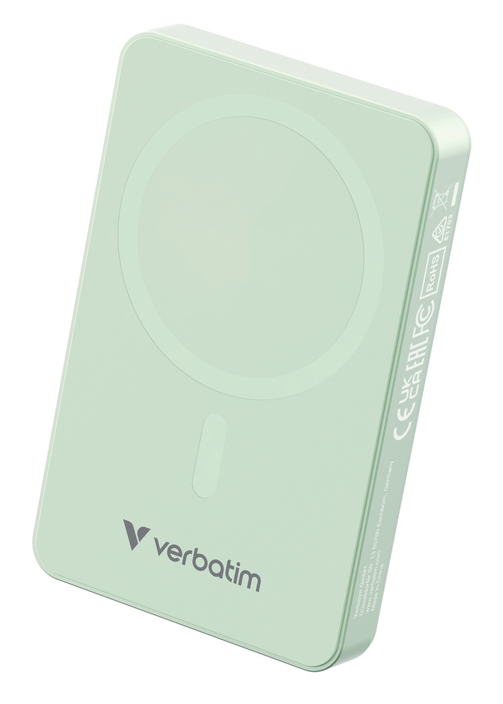 Verbatim Charge 'n' Go Essentials Magnetische draadloze powerbank 10000 mAh Groen