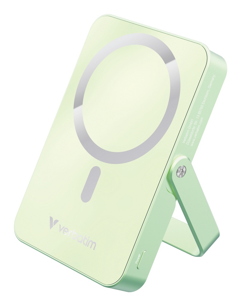 Verbatim Charge 'n' Go Magnetische Draadloze Power Bank 10000 mAh met standaard - Groen