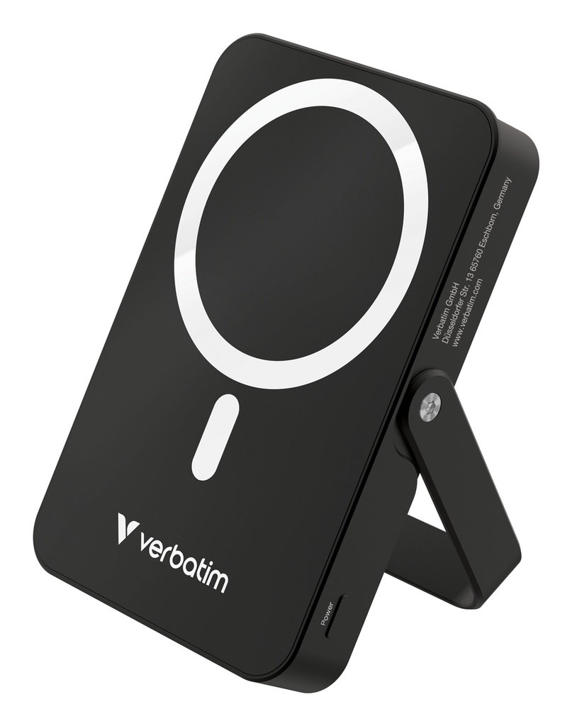 Verbatim Charge 'n' Go Magnetische Draadloze Power Bank 10000 mAh met standaard - Zwart