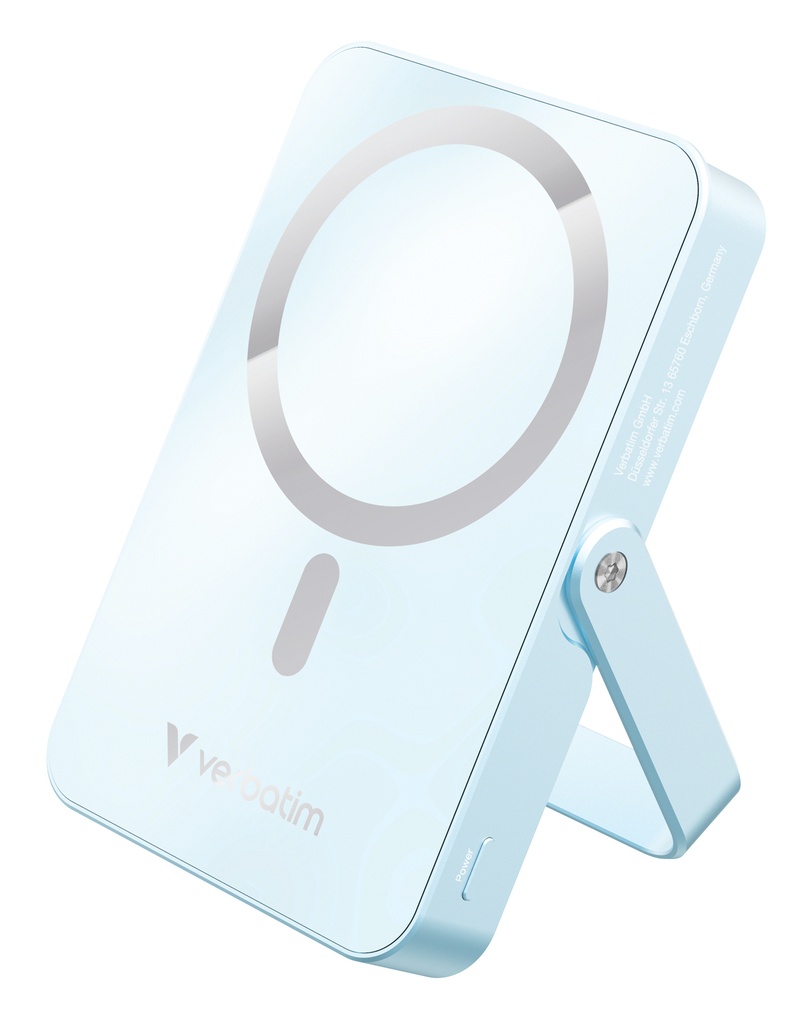 [500076440041] Verbatim Charge 'n' Go Magnetische Draadloze Power Bank 10000 mAh met standaard - Blauw