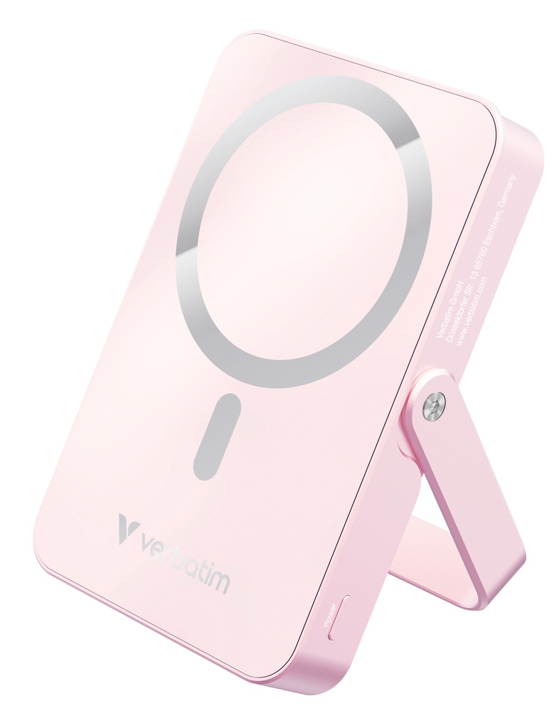 [500076440042] Verbatim Charge 'n' Go Magnetische Draadloze Power Bank 10000 mAh met standaard - Roze