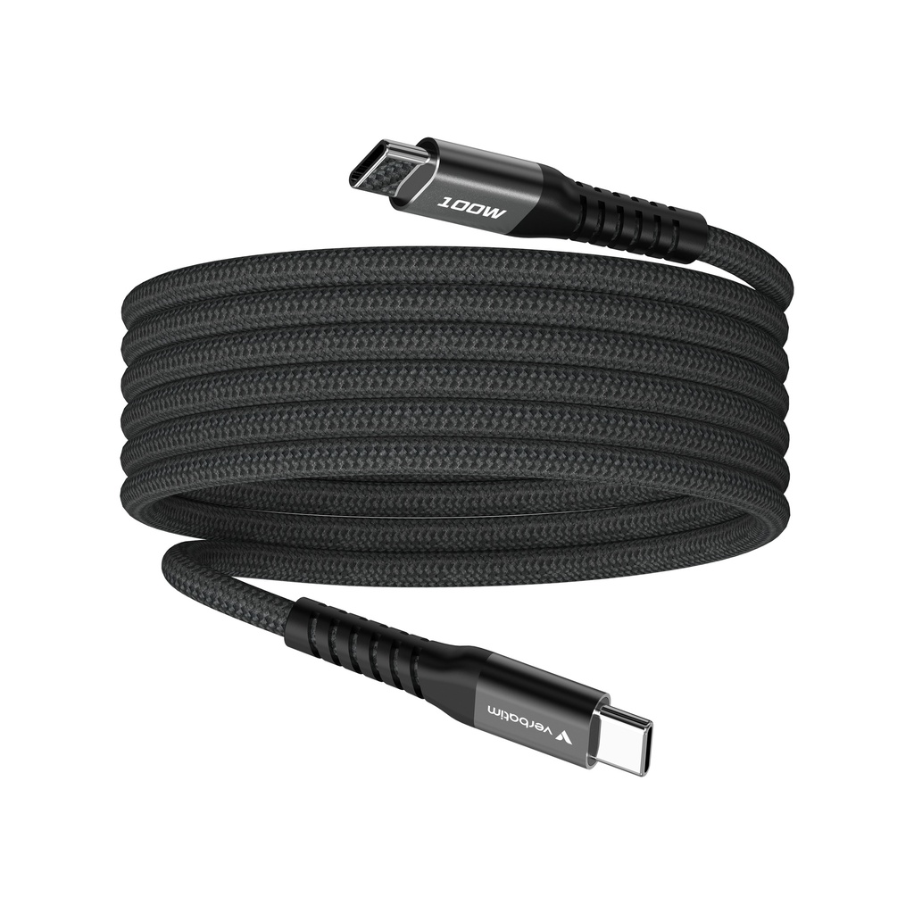 [670076440018] Verbatim Sync & Charge Magnetische Kabel - 100W USB-C naar USB-C 120 cm Zwart