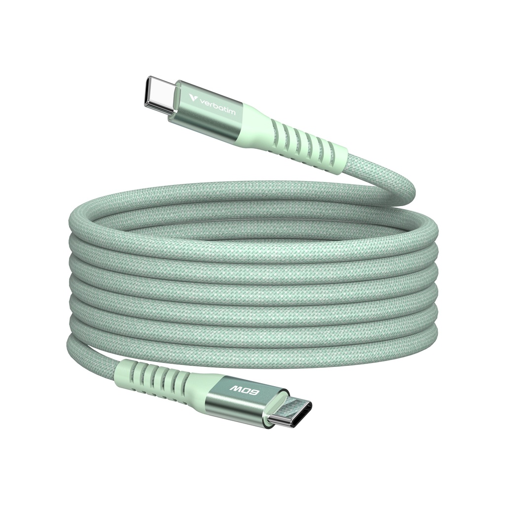 [670076440023] Verbatim Sync & Charge Magnetische Kabel - 60W USB-C naar USB-C 120 cm Groen
