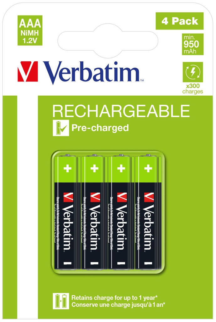 [500076440051] Verbatim 49514 huishoudelijke batterij Oplaadbare batterij AAA Nikkel-Metaalhydride (NiMH)