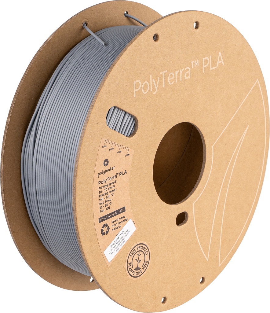 [109423440177] Polymaker PM70824 3D-printmateriaal Polymelkzuur Grijs 1 kg