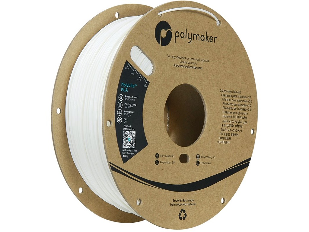 POLYMAKER PLA 1,75mm WHITE 1kg