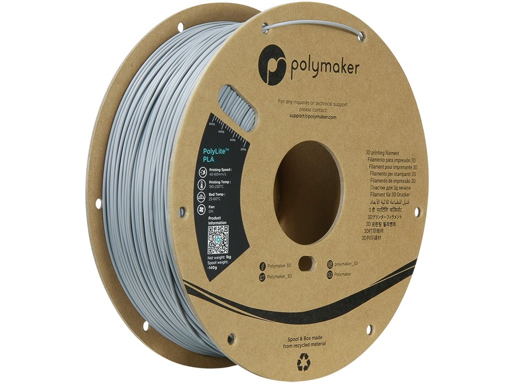 POLYMAKER PLA 1,75mm GREY 1kg