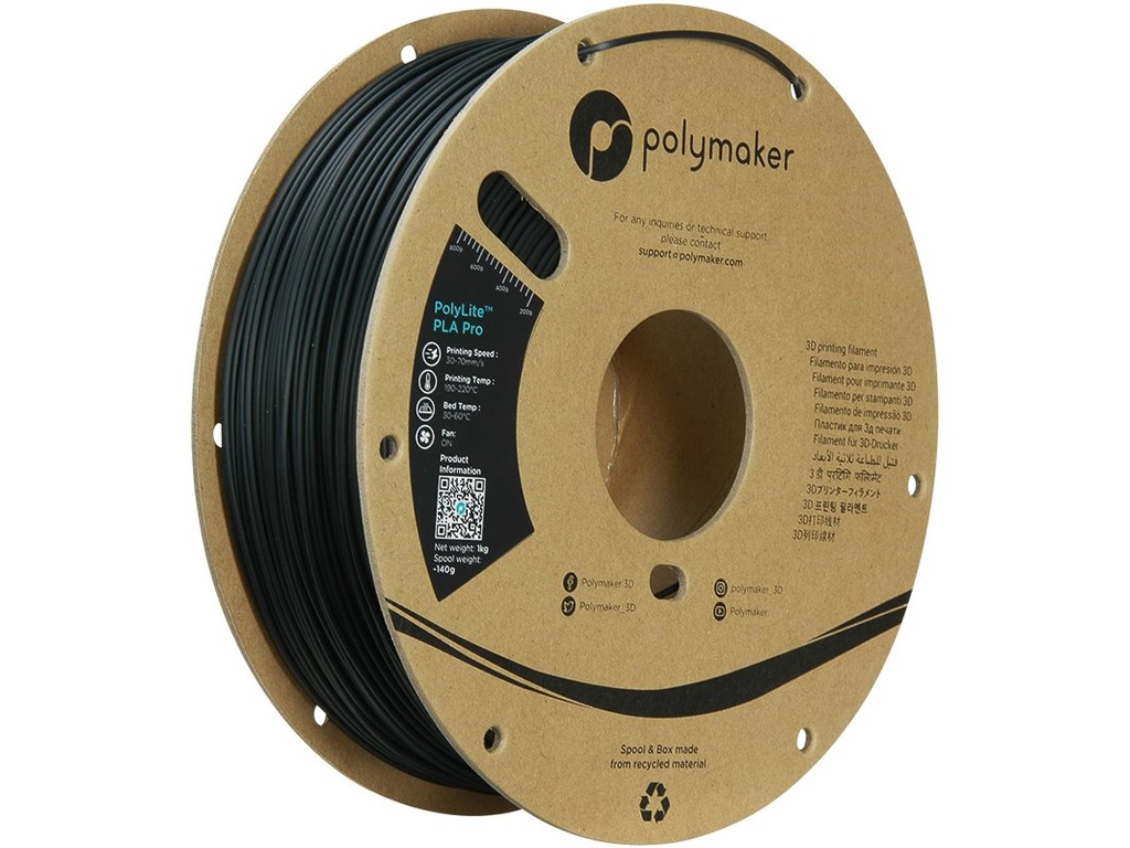 [109423440216] POLYMAKER PLA PRO 1,75mm BLACK 1kg
