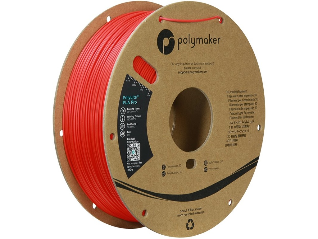 [109423440219] POLYMAKER PLA PRO 1,75mm RED 1kg