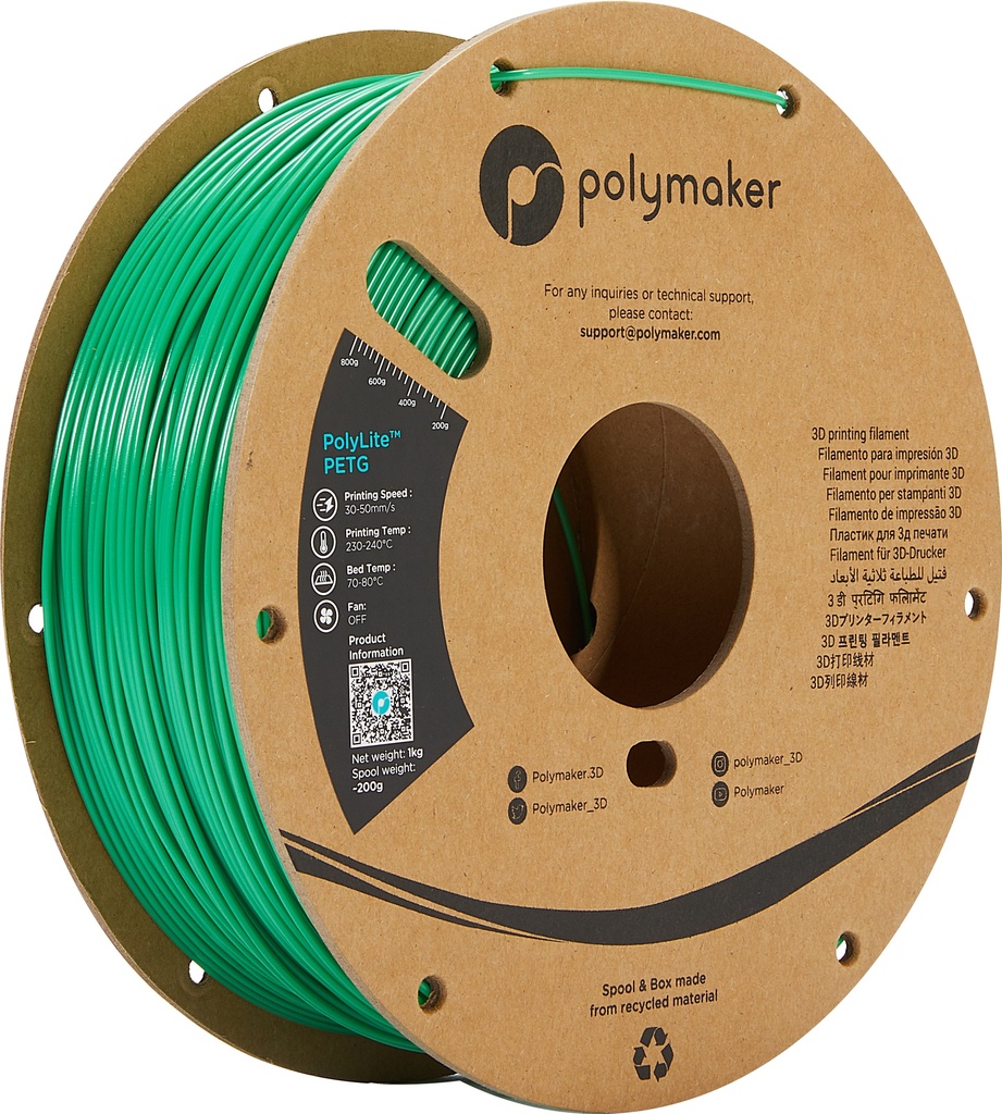 Polymaker PB01005 3D-printmateriaal Polyethyleentereftalaatglycol (PETG) Groen 1 kg