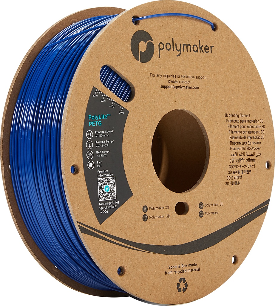 [109423440233] Polymaker PB01007 3D-printmateriaal Polyethyleentereftalaatglycol (PETG) Blauw 1 kg