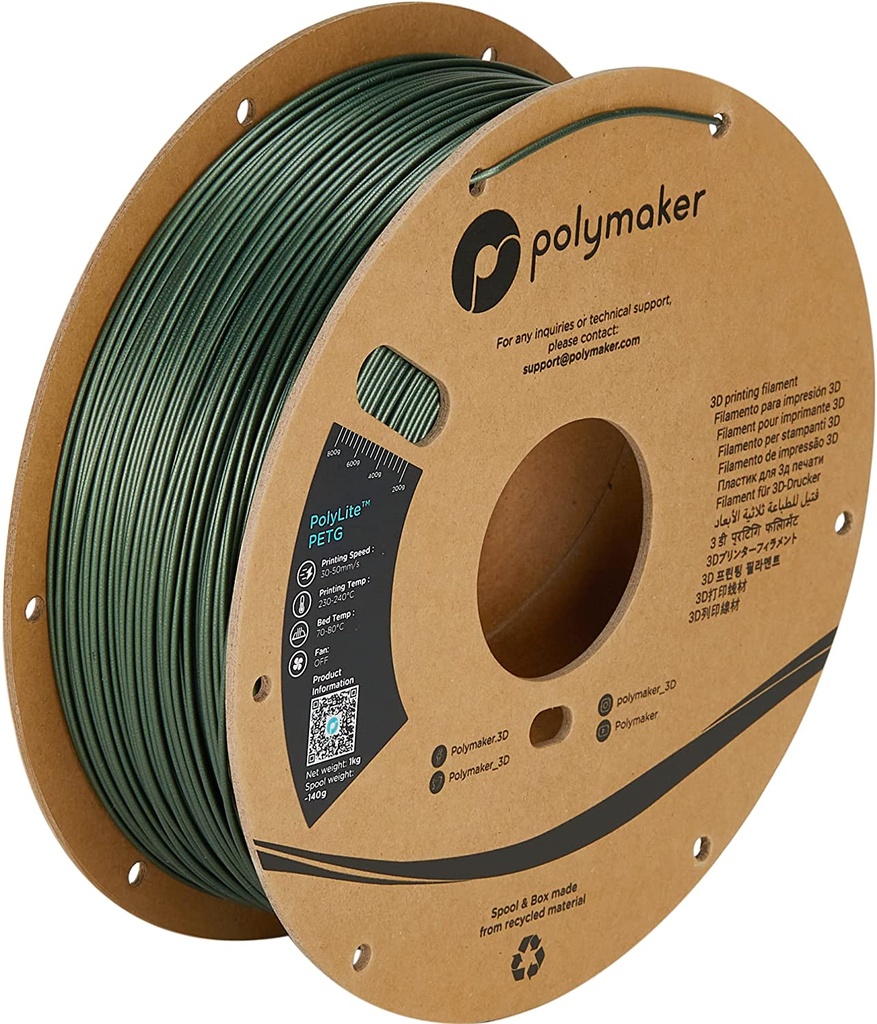 [109423440244] Polymaker PB01035 3D-printmateriaal Polyethyleentereftalaatglycol (PETG) Donkergroen 1 kg