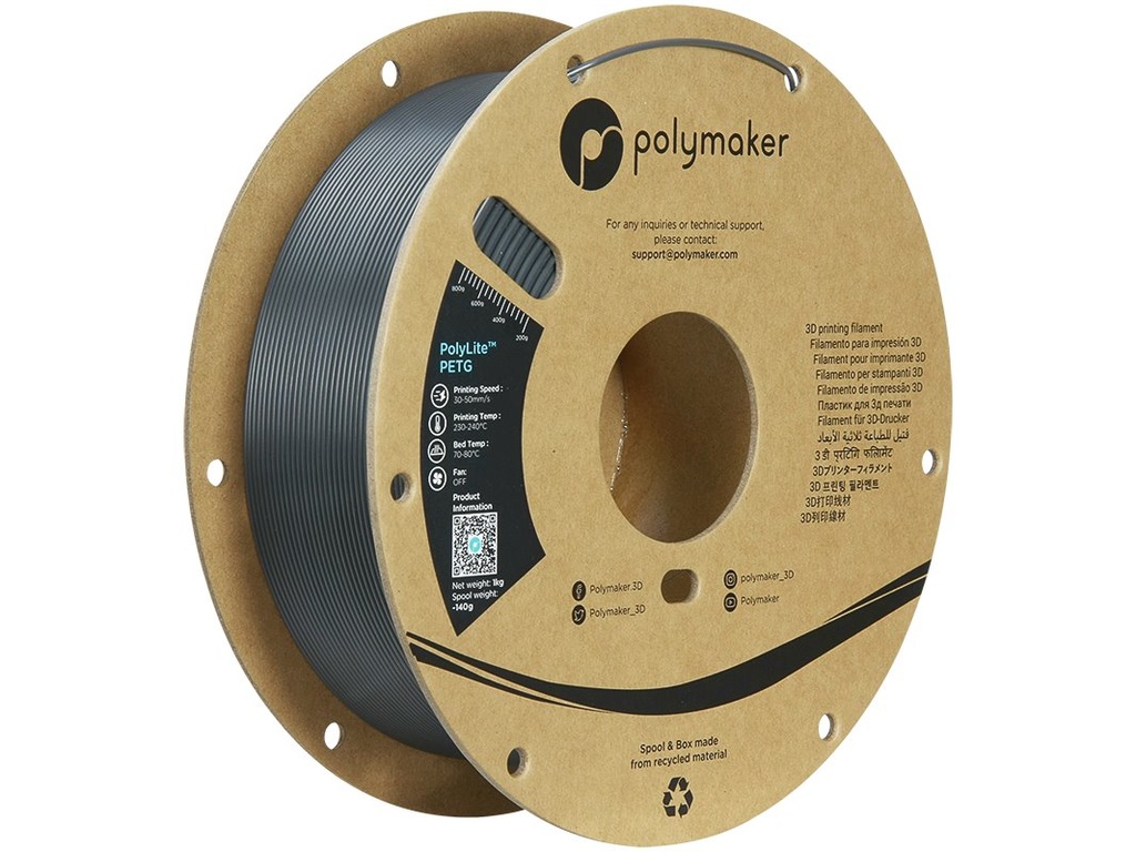 POLYMAKER PETG 1,75mm DARK GREY 1kg