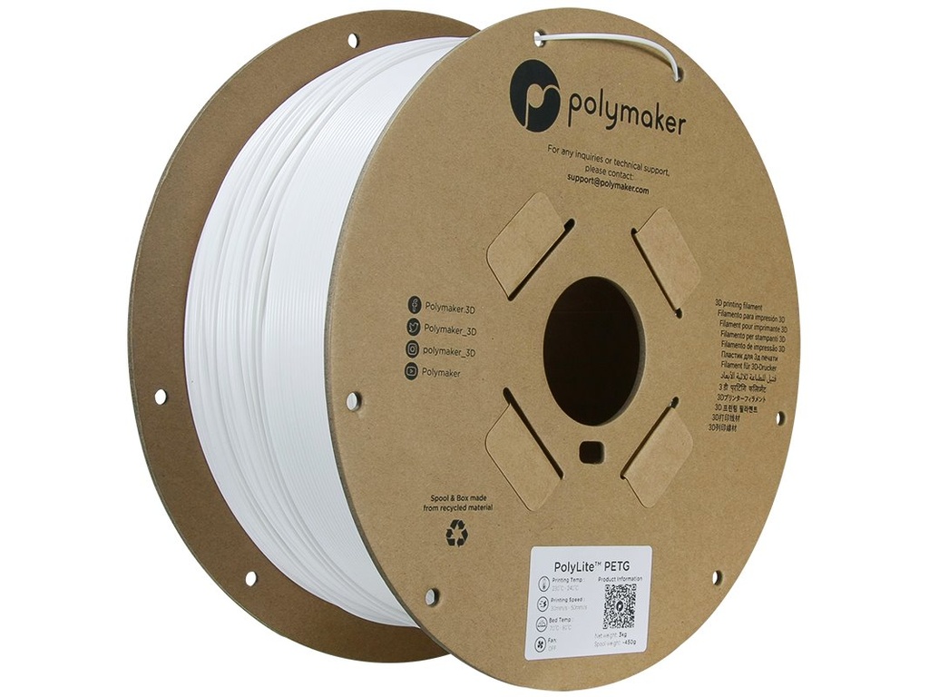 POLYMAKER PETG 1,75mm WHITE 3kg