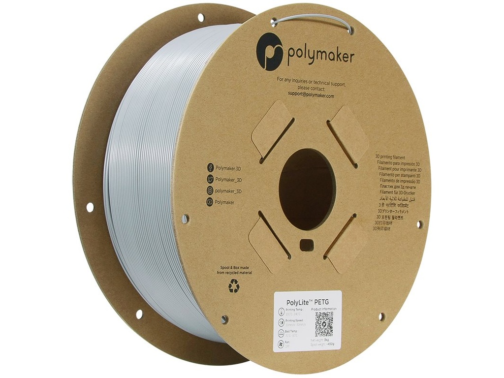 [109423440252] POLYMAKER PETG 1,75mm GREY 3kg