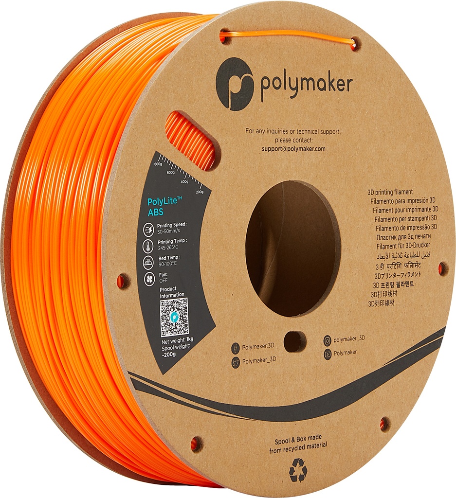 [109423440262] Polymaker PE01009 3D-printmateriaal ABS Oranje 1 kg