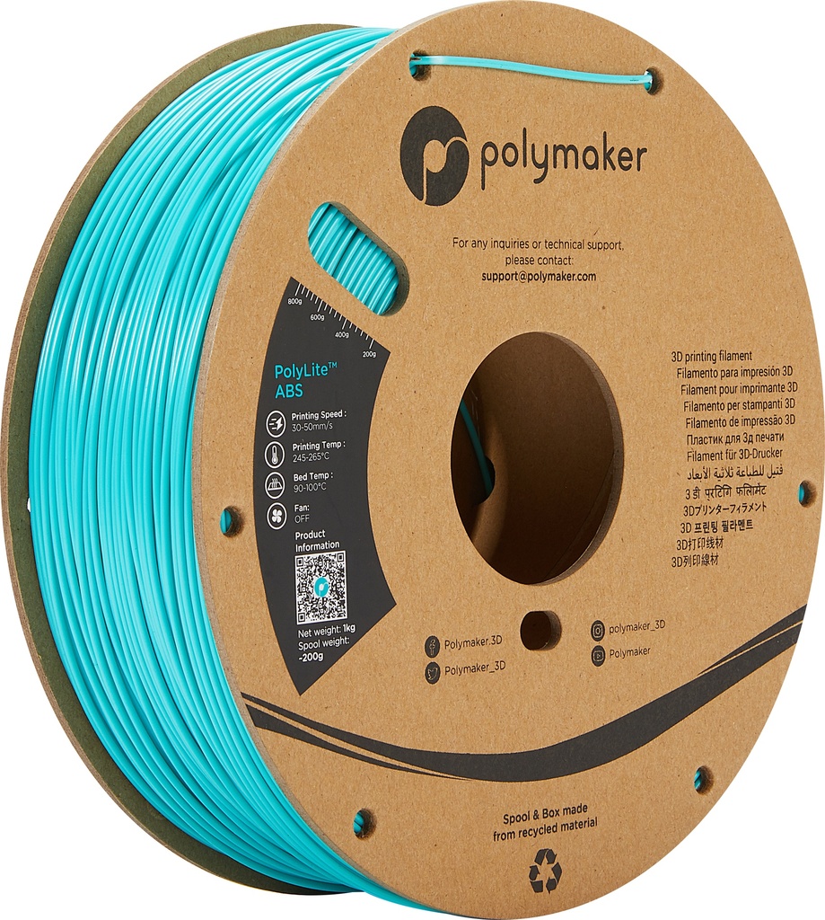 [109423440263] Polymaker PE01010 3D-printmateriaal ABS Blauwgroen 1 kg